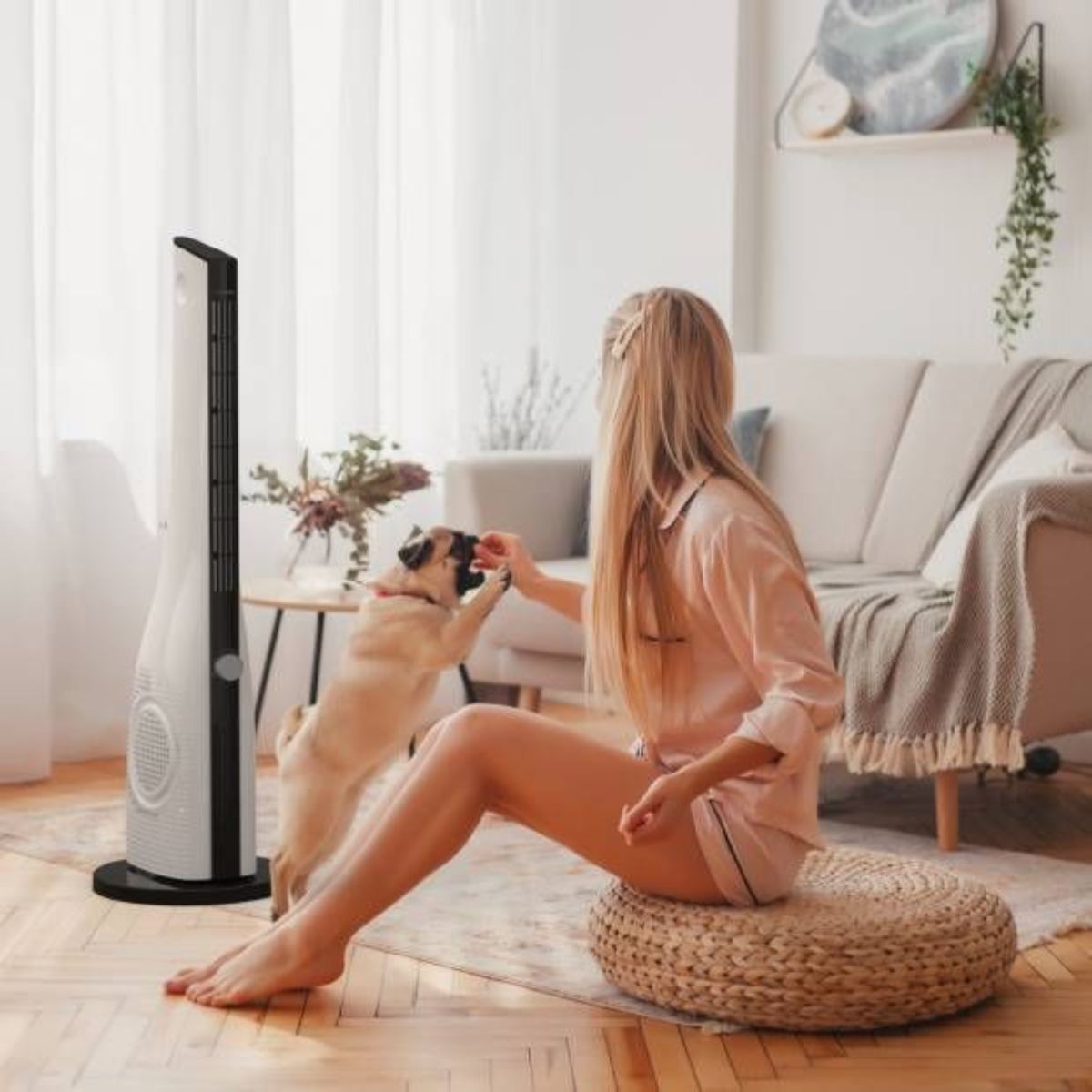 Ventilador-de-torre-Baqueira-5050-mecanico-50W-blanco-negro-90-cm-animada