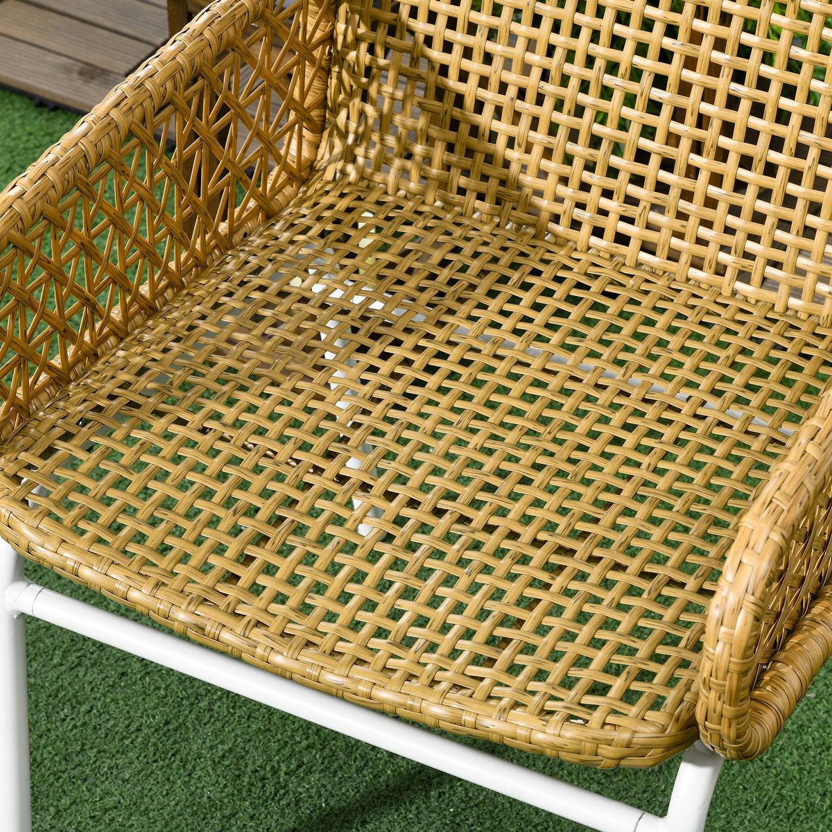 Conjunto de jardín Milán Outsunny 2 sillas + mesa natural