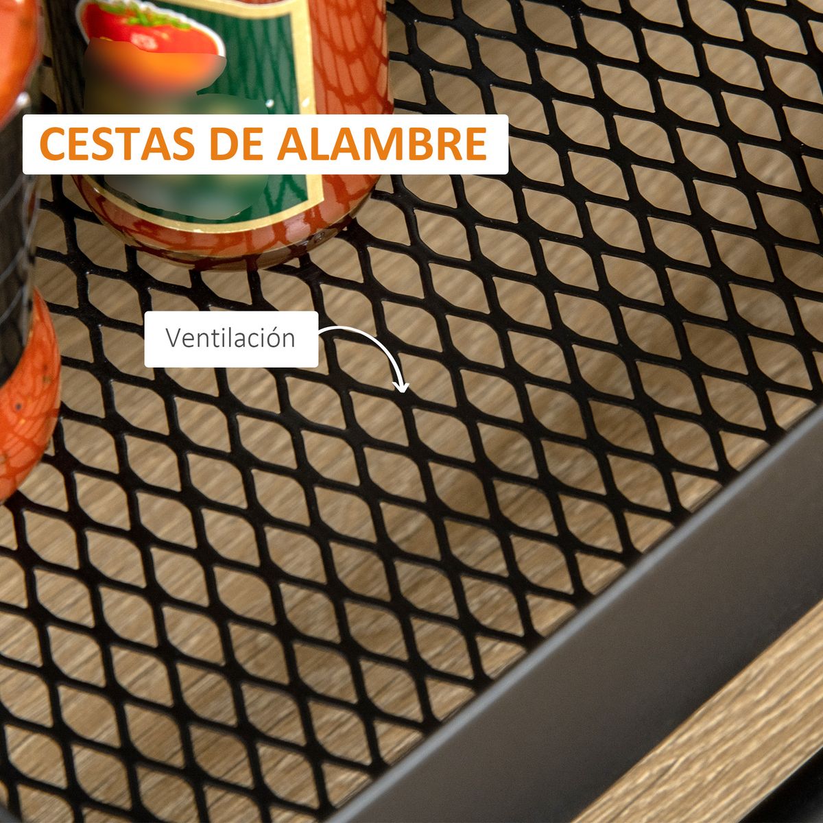 Carrito auxiliar Cosh Homcom 3 niveles negro 76,5x46x34,5 cm