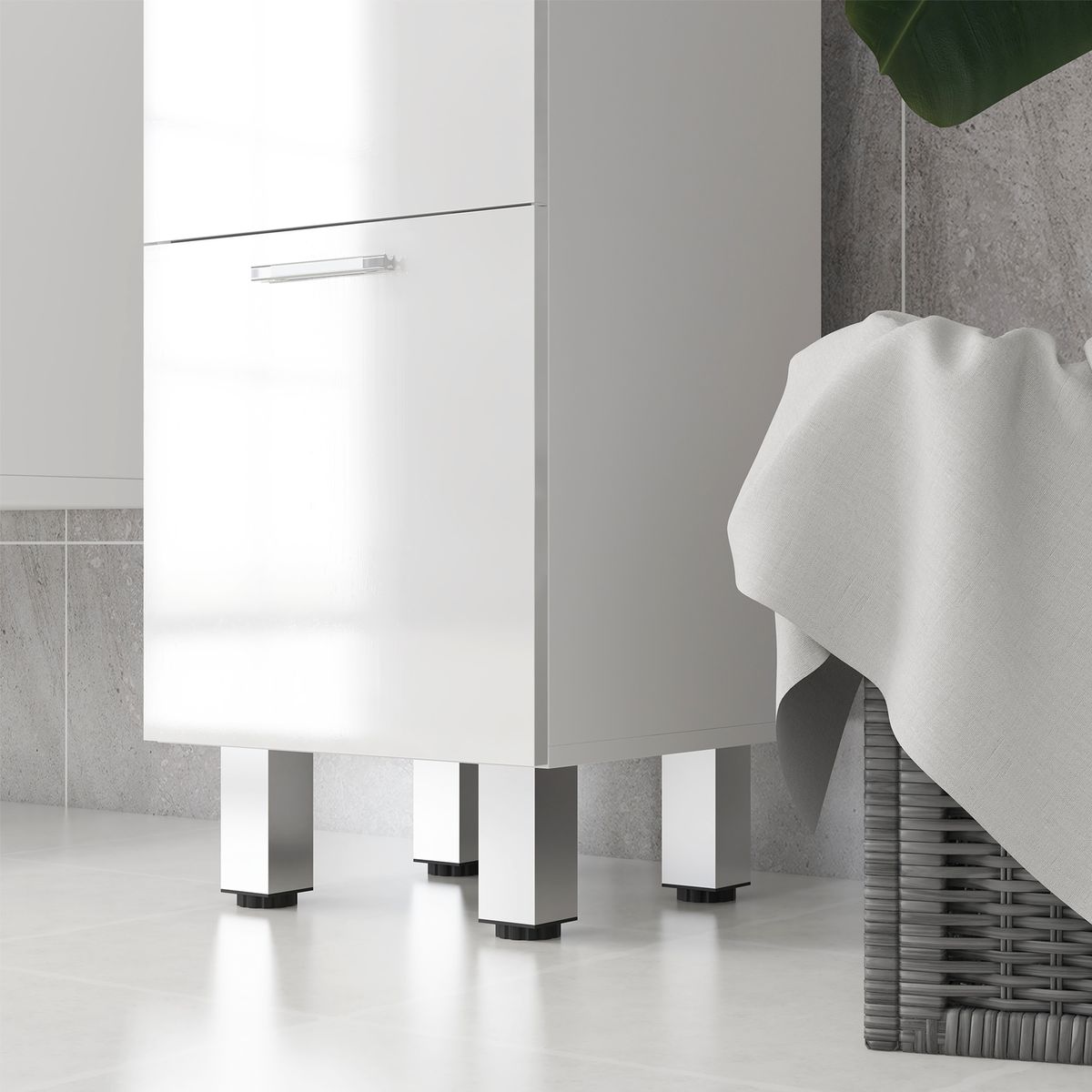 Mueble auxiliar Volco Kleankin 4 cajones blanco brillo 93x30x30 cm