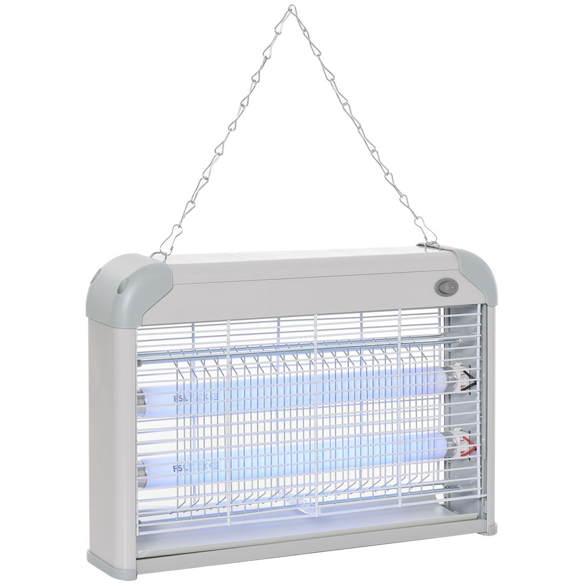 Lámpara antimosquitos Outsunny 20W luz ultravioleta blanco 26,5x39x7,5 cm
