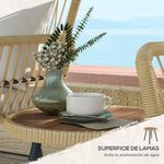 Conjunto de jardín Bolonia Outsunny 2 sillas + mesa natural