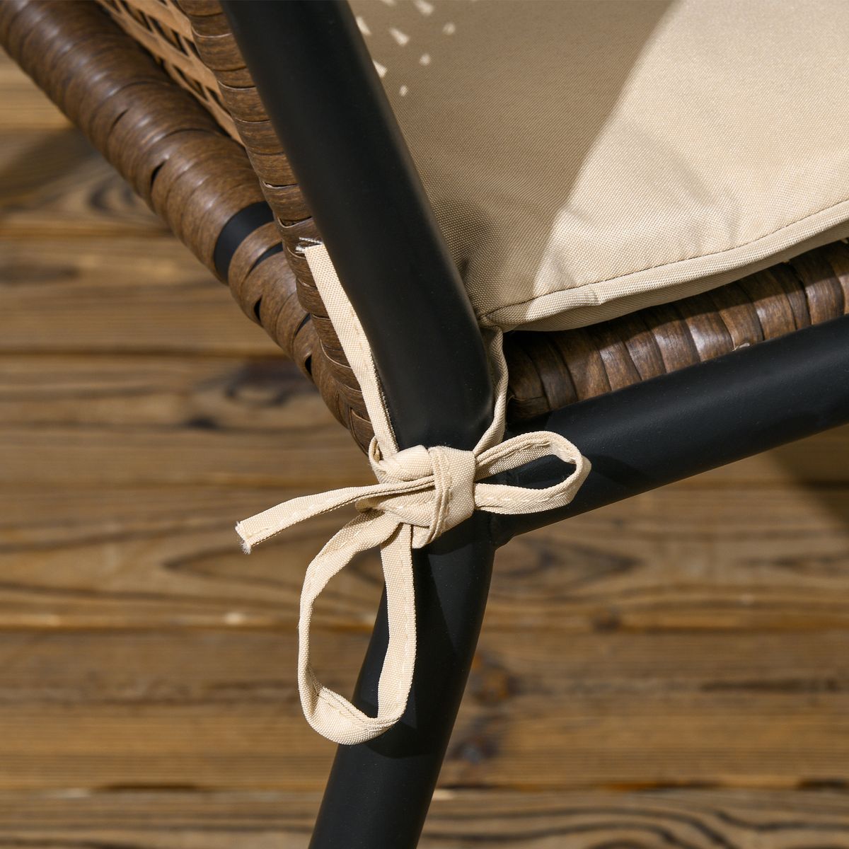 Conjunto de jardín Chill Outsunny 2 sillones + sofá + mesa marrón/negro