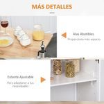 Isla de cocina Kalos Homcom extensible con ruedas blanco 92,5x128,8x75,5 cm