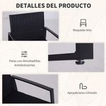 Conjunto de exterior Mar Outsunny mesa + 2 sillones negro