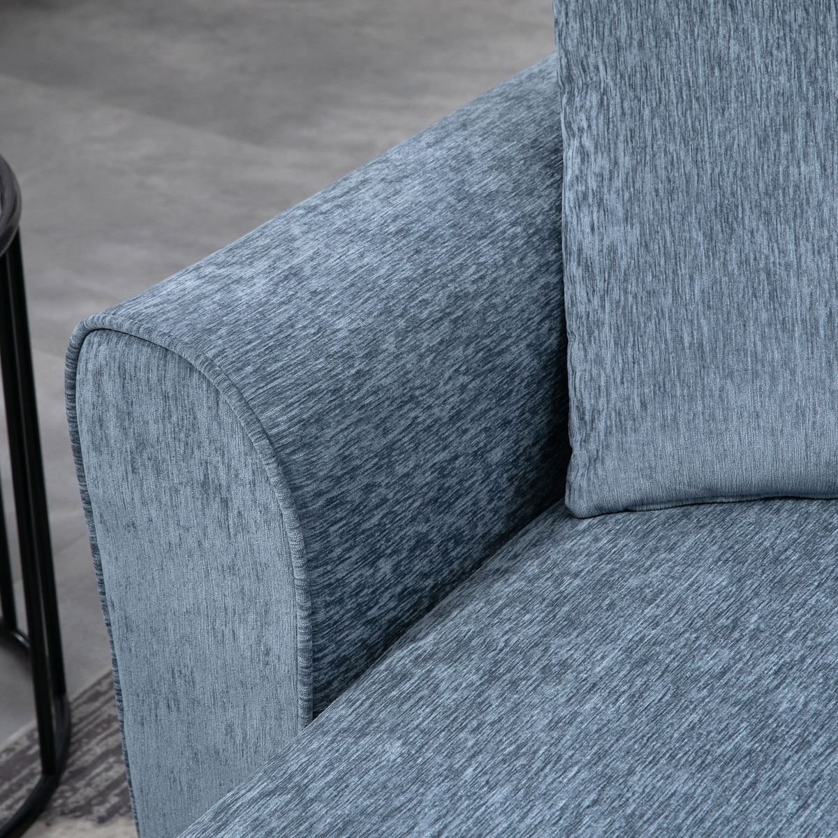 Sofá chaiselongue Diva Homcom 3 plazas reversible azul oscuro 87x230x138 cm