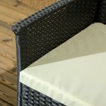 Conjunto de jardín Koshi Outsunny 3 sillones + 1 mesa negro/crema 7