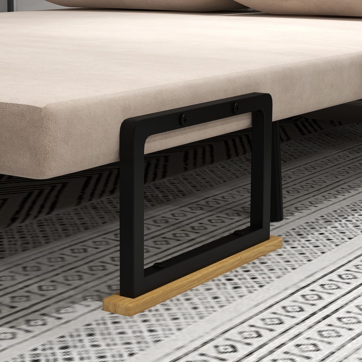 Sofá cama Mangata Homcom 3 en 1 respaldo ajustable beige 81x102x73 cm