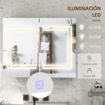 Armario con espejo Foro Kleankin con estantes ajustables blanco brillo 65x80x15 cm