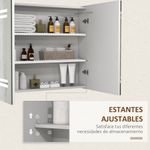 Armario con espejo Foro Kleankin con estantes ajustables blanco brillo 65x80x15 cm