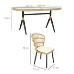 Conjunto de jardín Madagascar Outsunny 1 mesa + 6 sillas natural 3