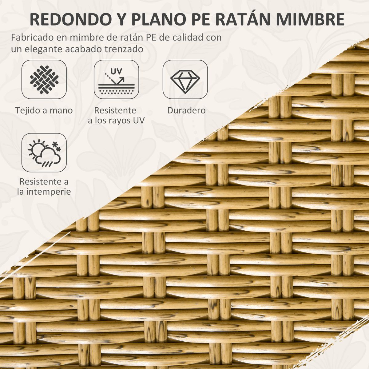 Conjunto de jardín Madagascar Outsunny 1 mesa + 6 sillas natural 4