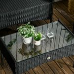 Conjunto de jardín Martín 3 sillones + 1 mesa negro/crema 9