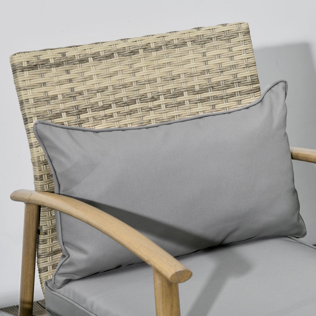 Conjunto de jardín Mayotte Outsunny 2 sillones + 1 mesa natural 9