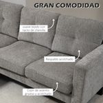 Sofá chaiselongue Zahara Homcom reversible marrón 84x186x130 cm