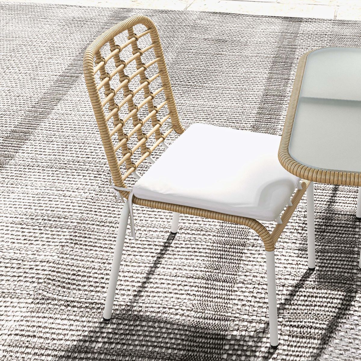 Conjunto de jardín Elegance Outsunny 1 mesa + 6 sillas natural 7