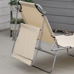 Tumbona Benidorm Outsunny plegable con parasol beige 36x187x58 cm