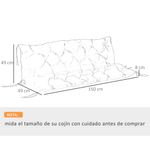 Cojín para asiento Outsunny con respaldo 3 plazas gris 8x150x98 cm