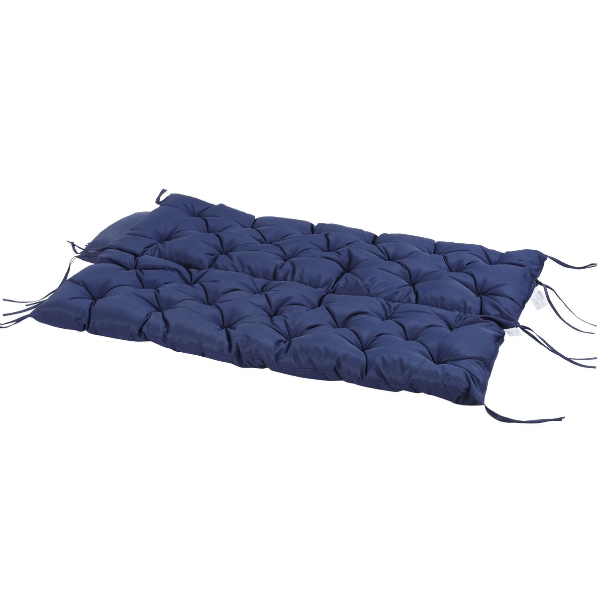 Cojín para asiento Outsunny con respaldo 3 plazas azul 8x150x98 cm