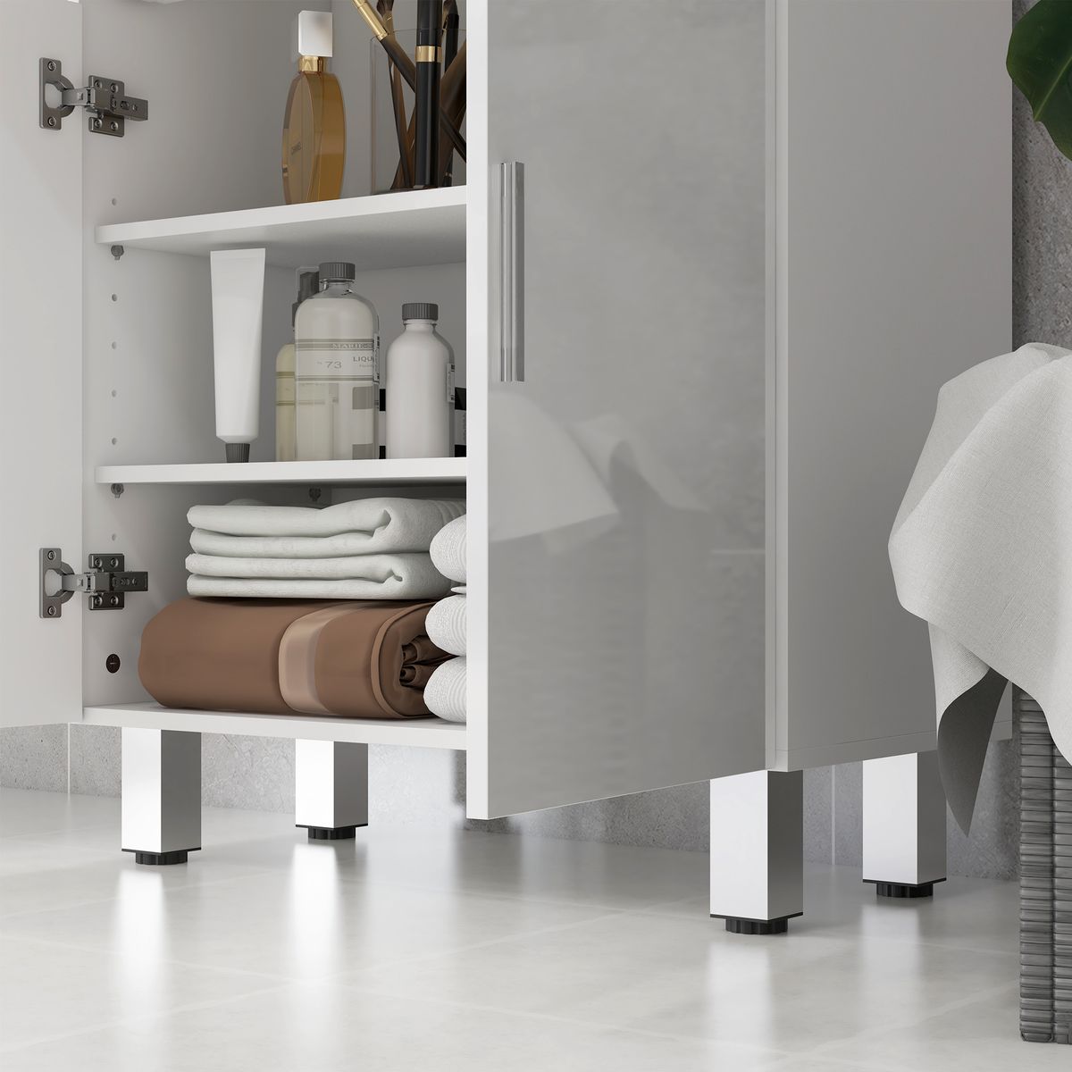 Mueble auxiliar Terra Kleankin con 2 cajones + armario blanco crillo 93x60x30 cm