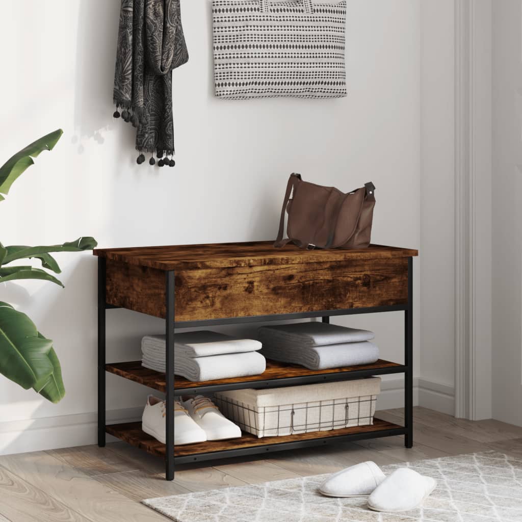 Banco zapatero Lovi con 2 estantes inferiores marrón 50x70x42,5 cm