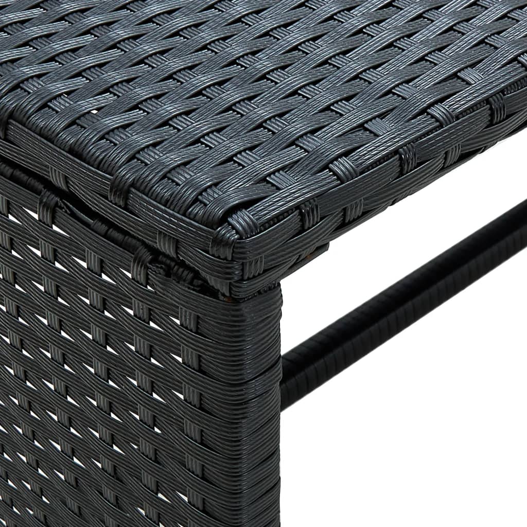 Mesa de centro exterior Lombarda negro 38x70x40 cm