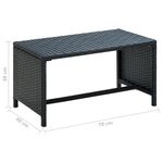 Mesa de centro exterior Lombarda negro 38x70x40 cm