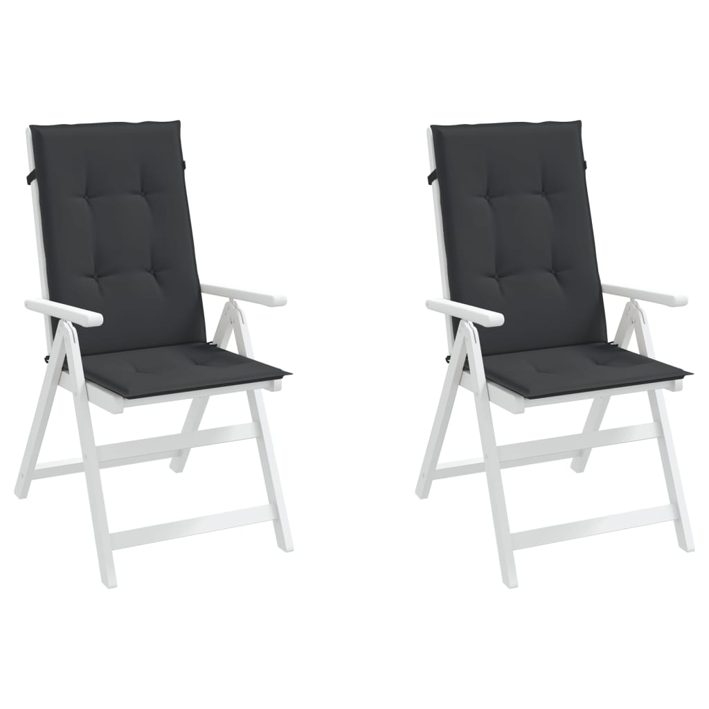Pack de 2 cojines para silla con respaldo alto negro 70x50x50 cm