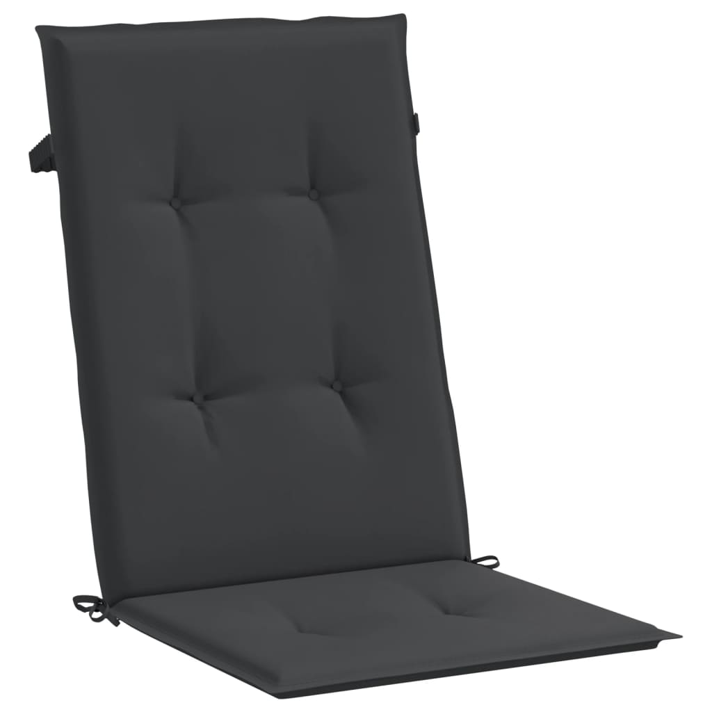 Pack de 2 cojines para silla con respaldo alto negro 70x50x50 cm