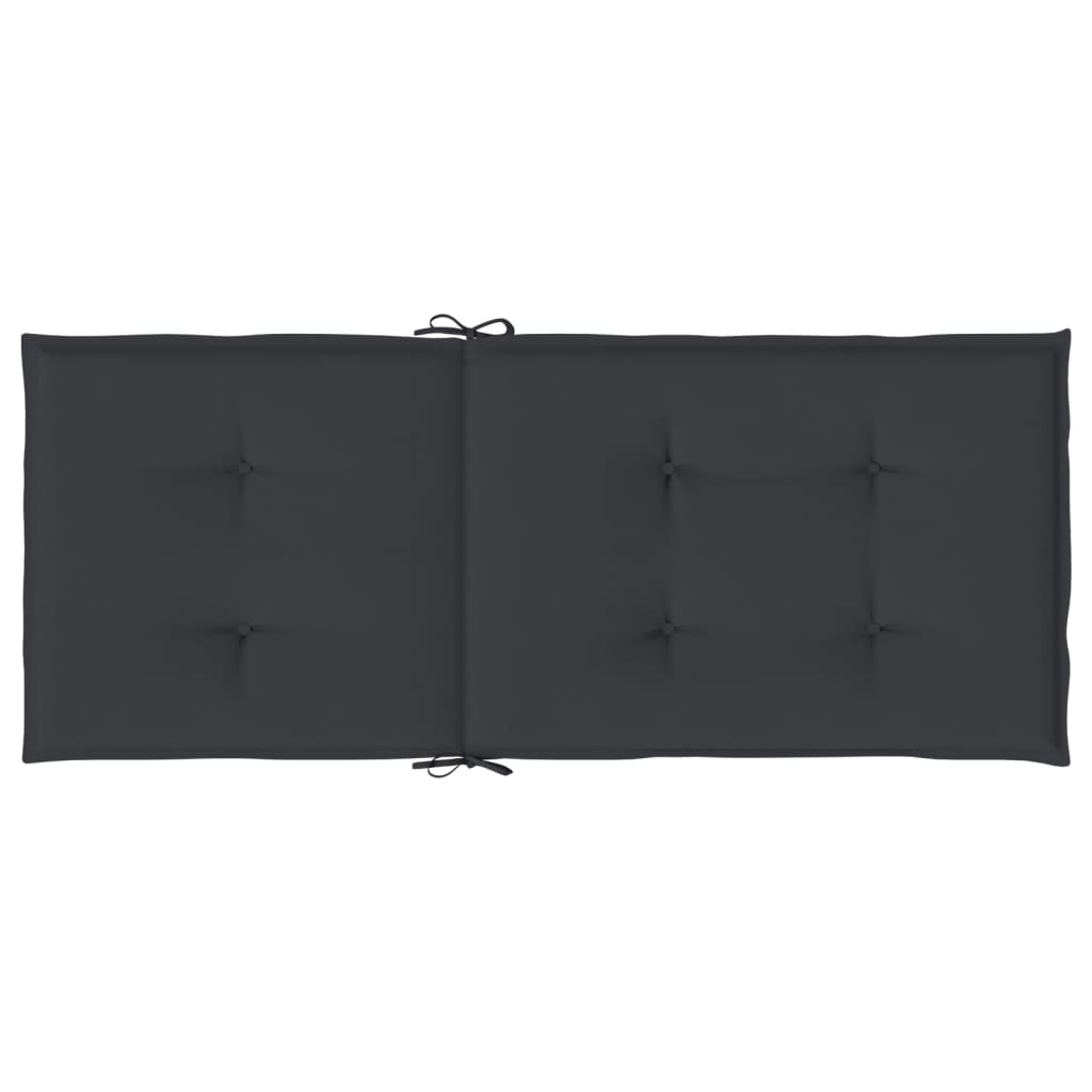 Pack de 2 cojines para silla con respaldo alto negro 70x50x50 cm