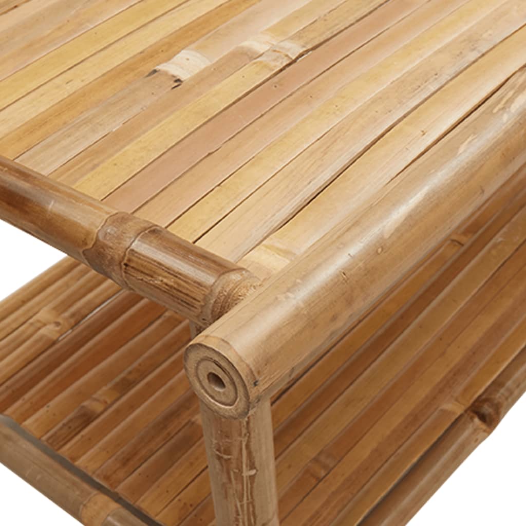 Mesa de centro Dinna estante inferior bambú 35x70x40 cm