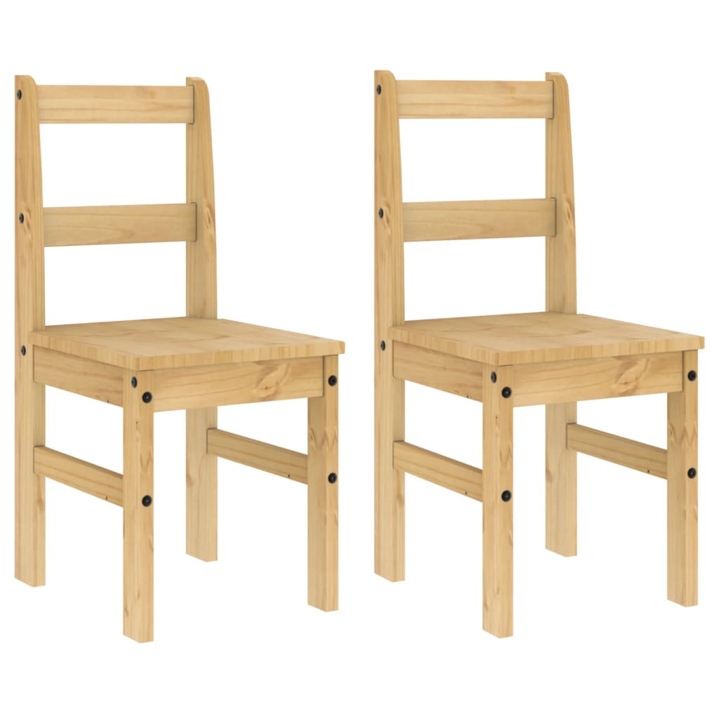 Pack de 2 sillas Panama madera maciza pino natural 90x40x40 cm