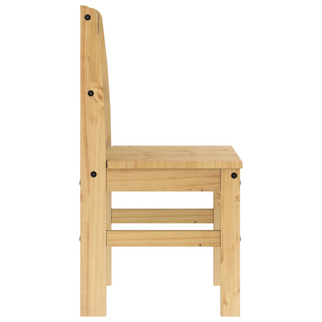 Pack de 2 sillas Panama madera maciza pino natural 90x40x40 cm