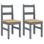 Pack de 2 sillas Panama madera maciza pino gris 90x40x40 cm