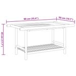 Mesa de centro Force estante inferior bambú 45x90x50 cm