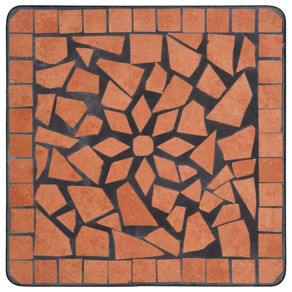 Mesa de exterior Mosaico cerámica marrón 56x35x35 cm