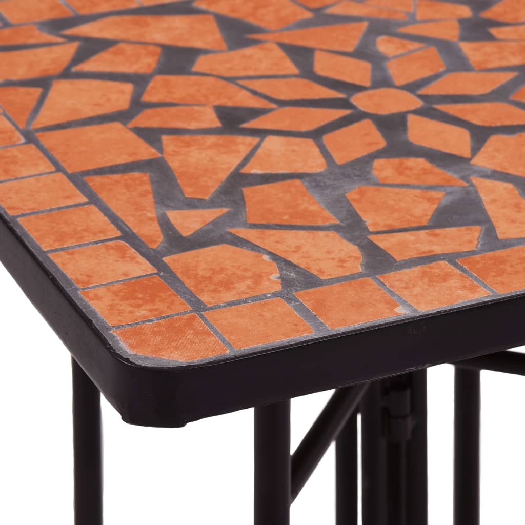 Mesa de exterior Mosaico cerámica marrón 56x35x35 cm