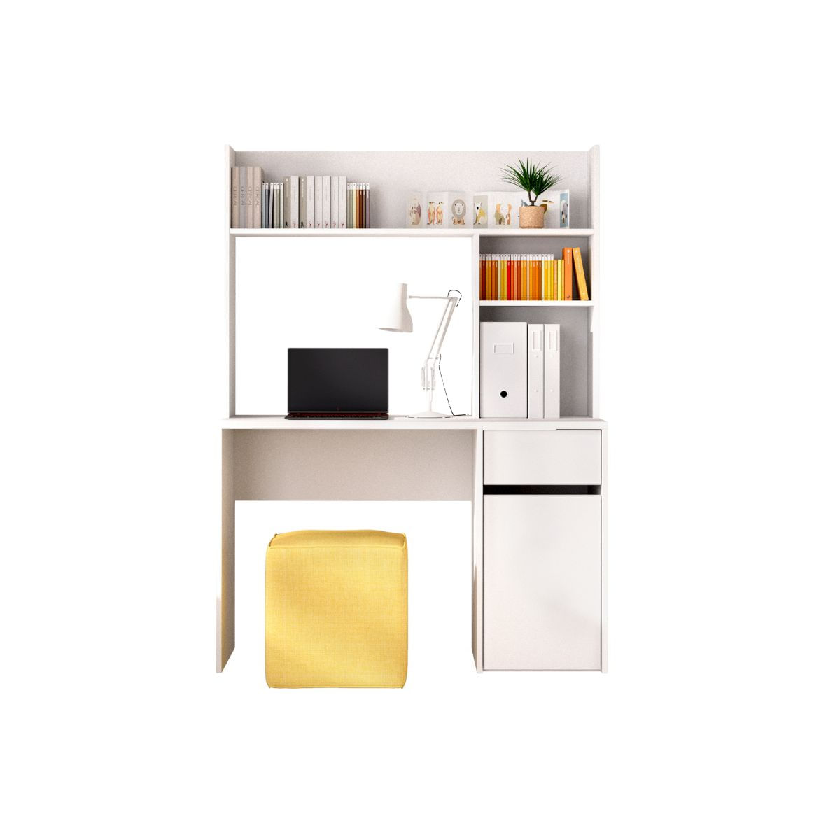 Conjunto-de-dormitorio-Ten-Pack-7-cama---escritorio---armario-blanco-natural-escritorio