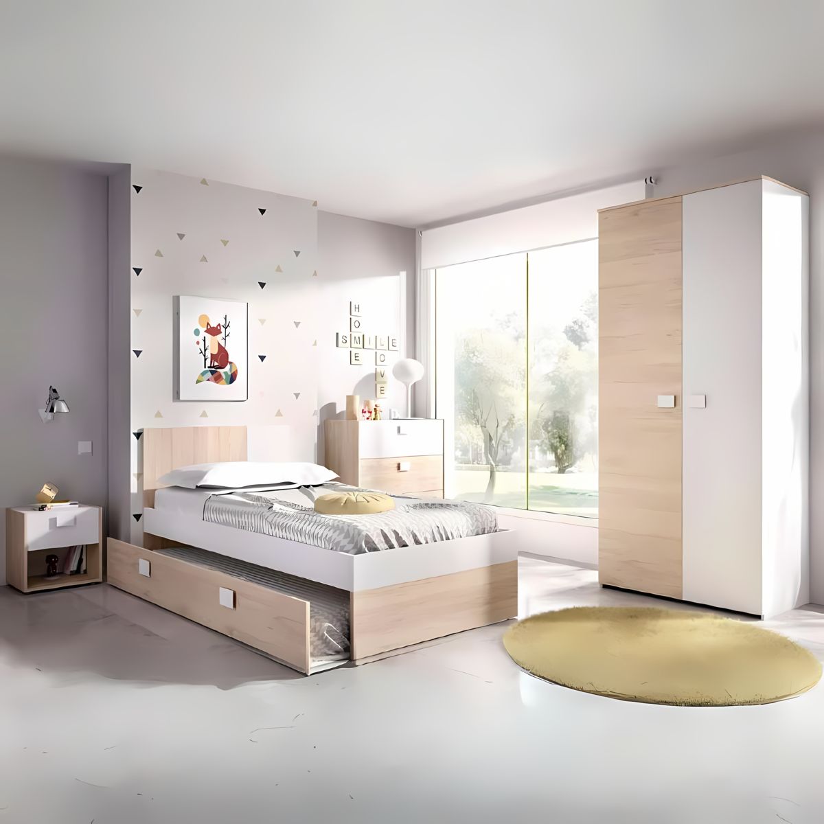 Conjunto-de-dormitorio-Dina-Pack-6-armario---comoda---mesita---cama-blanco-natural-