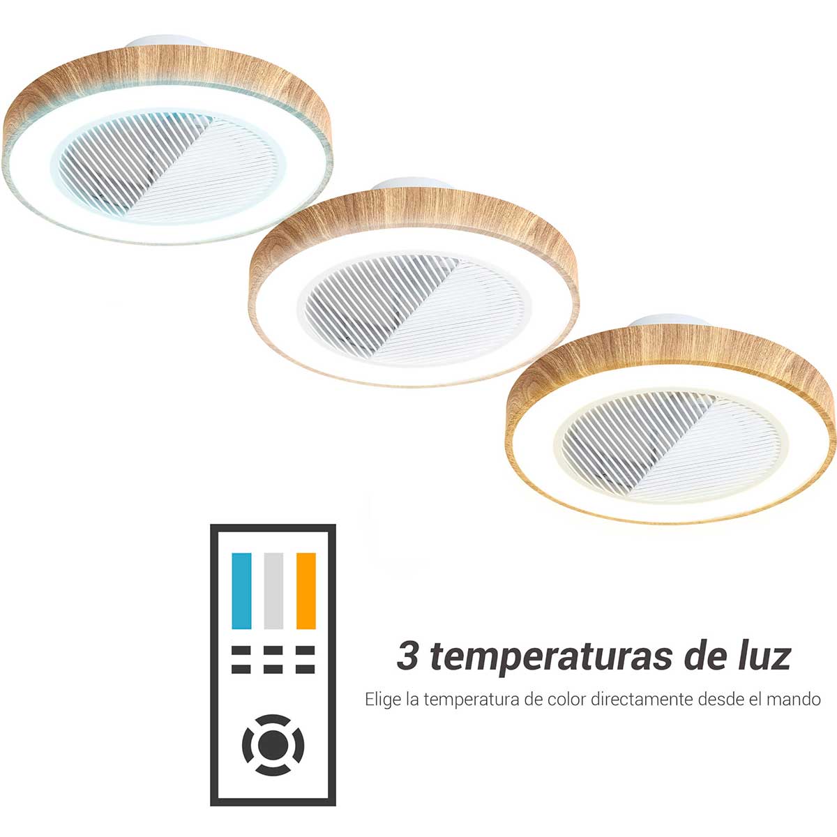 Ventilador de techo Leaf Sulion 12W tipo plafón natural Ø51 cm 3