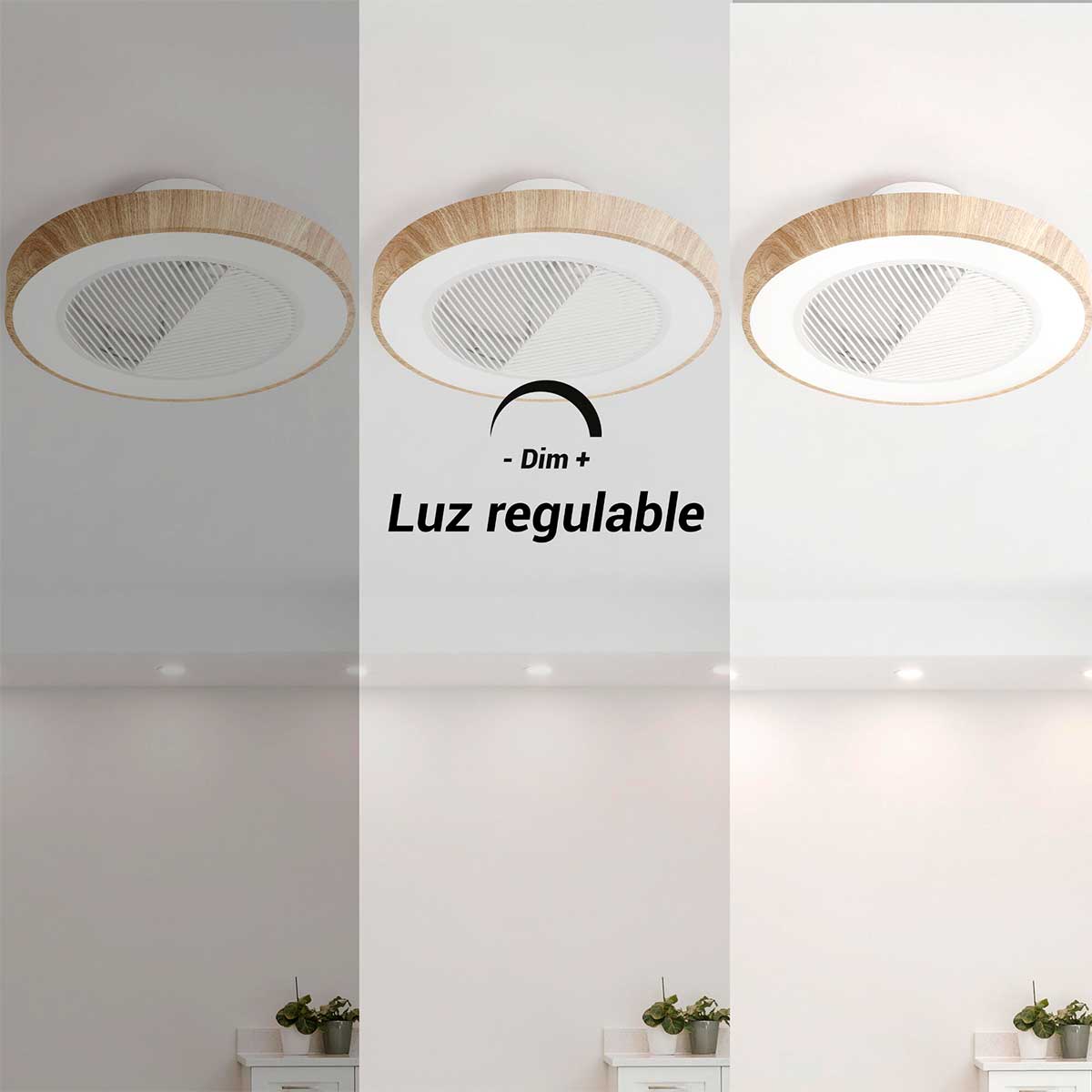 Ventilador de techo Leaf Sulion 12W tipo plafón natural Ø51 cm 4