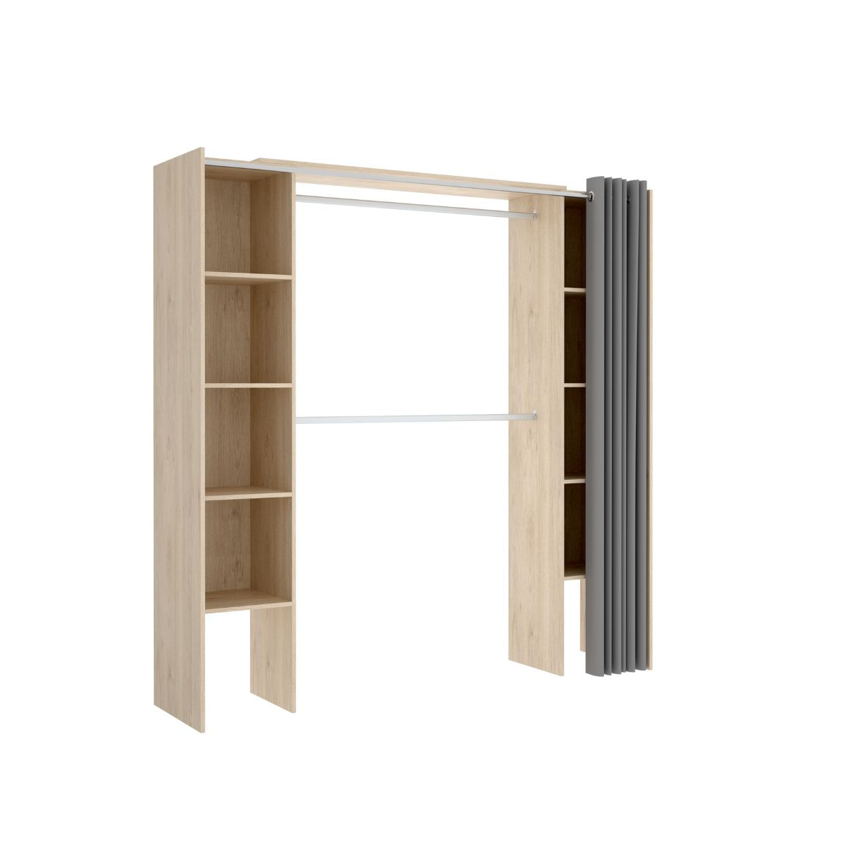 Armario-vestidor-Suit-con-cortina-adaptable-natural-205x110-180x50-cm-fondo-blanco