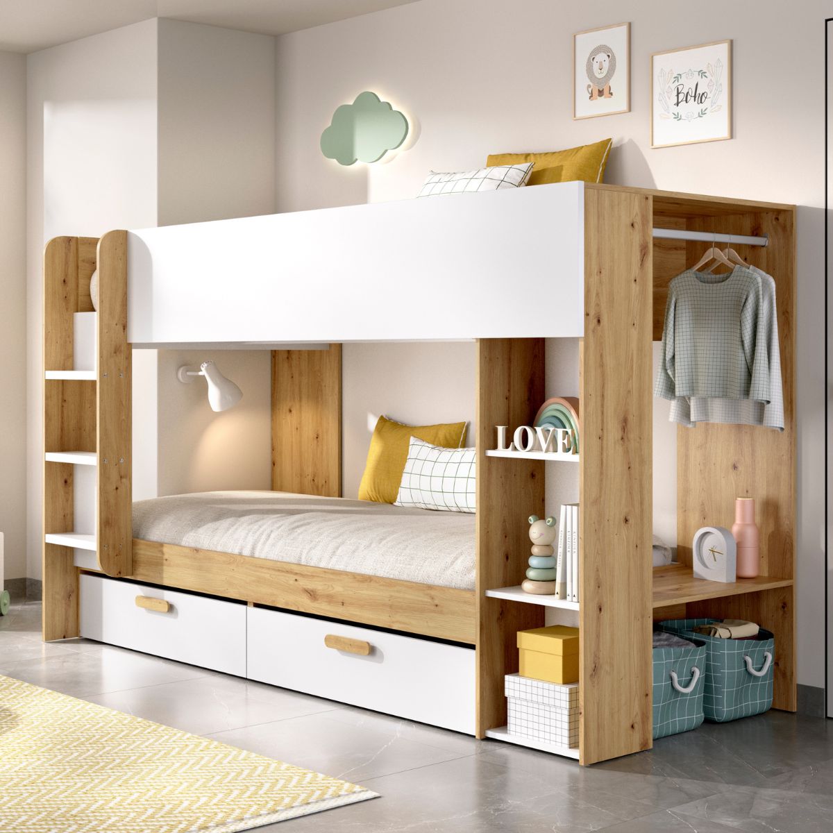 Litera-Vinty-con-2-camas---almacenaje-nordic-blanco-150x246x110-cm-animada