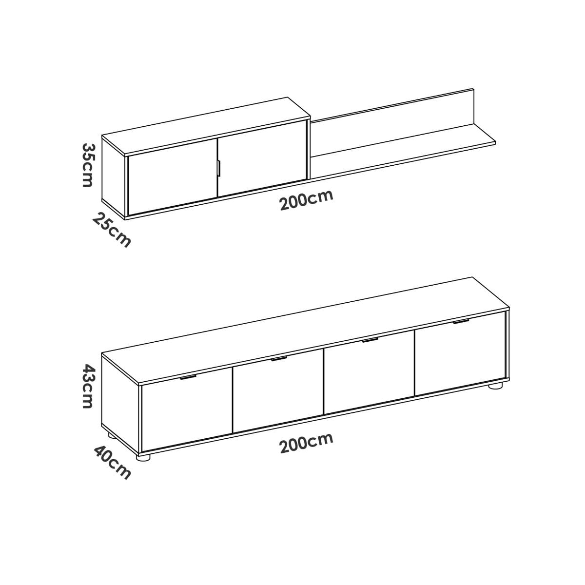 Composicion-de-salon-Lima-mueble-bajo---modulo-superior-blanco-natural-200-cm-medidas
