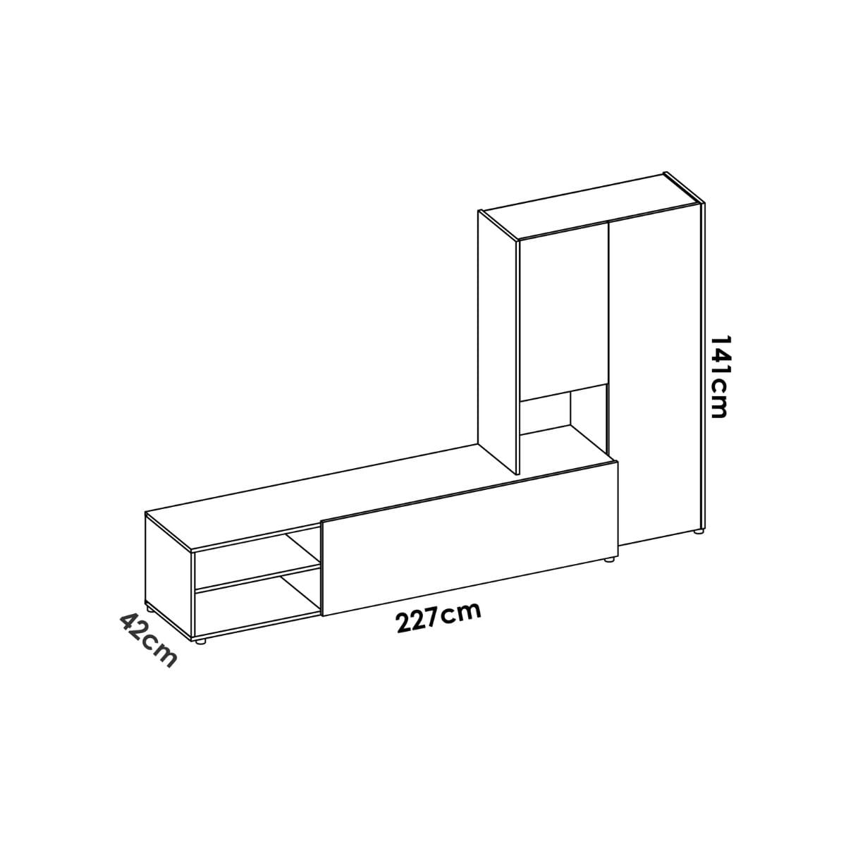 Composicion-de-salon-Kei-mueble-bajo---modulo-lateral-blanco-natural-227-cm-medidas