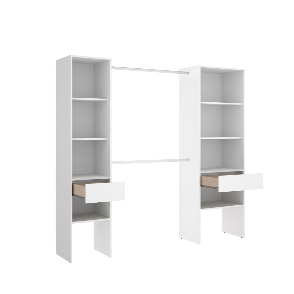 Vestidor-Suit-2-columnas---2-cajones-blanco-187x160x50-cm