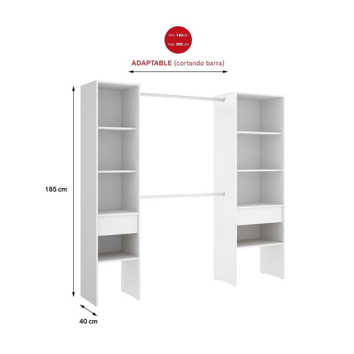 Vestidor-Suit-2-columnas---2-cajones-blanco-187x160x50-cm-medidas