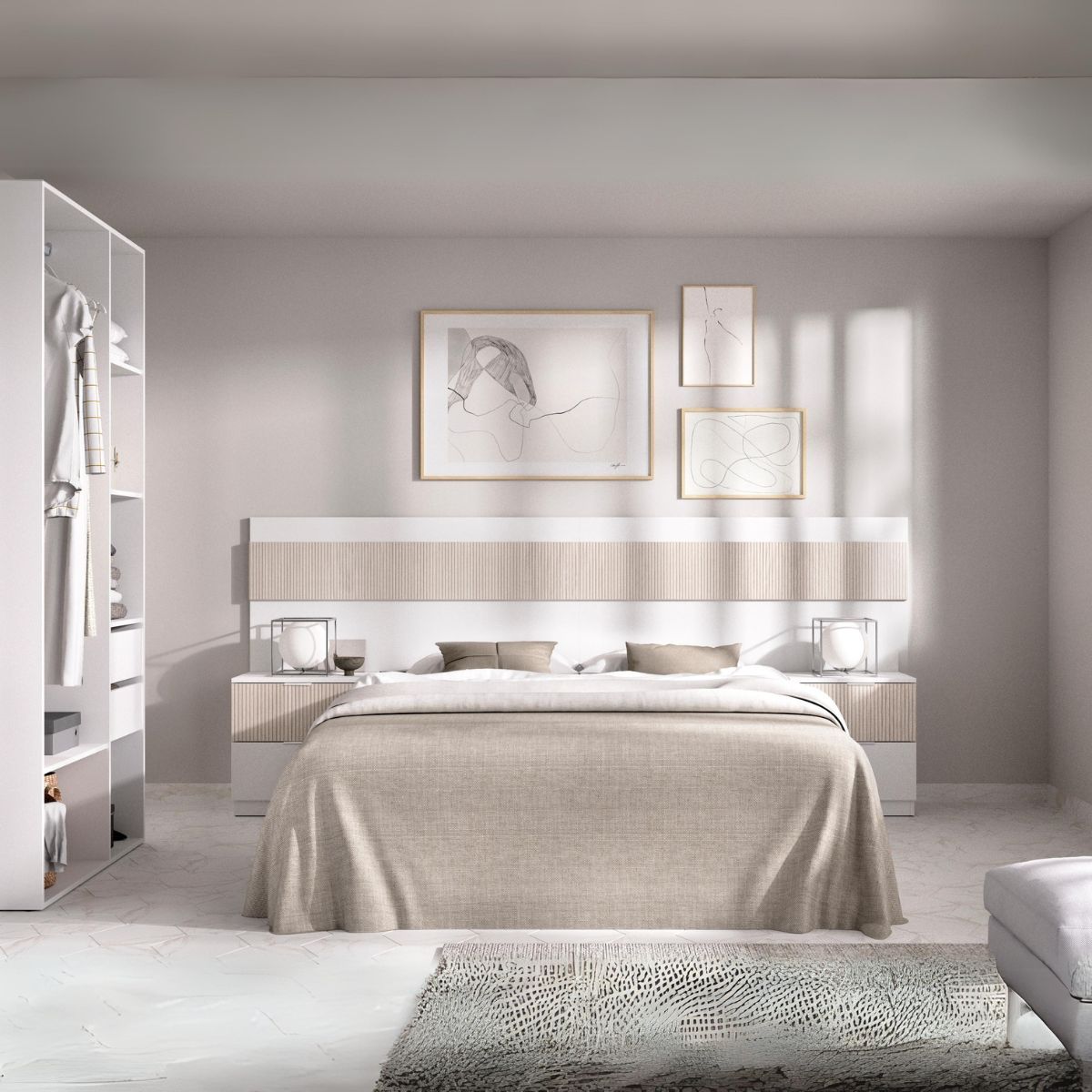 Conjunto-de-dormitorio-Pack-Bianca-cabecero---2-mesitas---vestidor-blanco-natural-animada