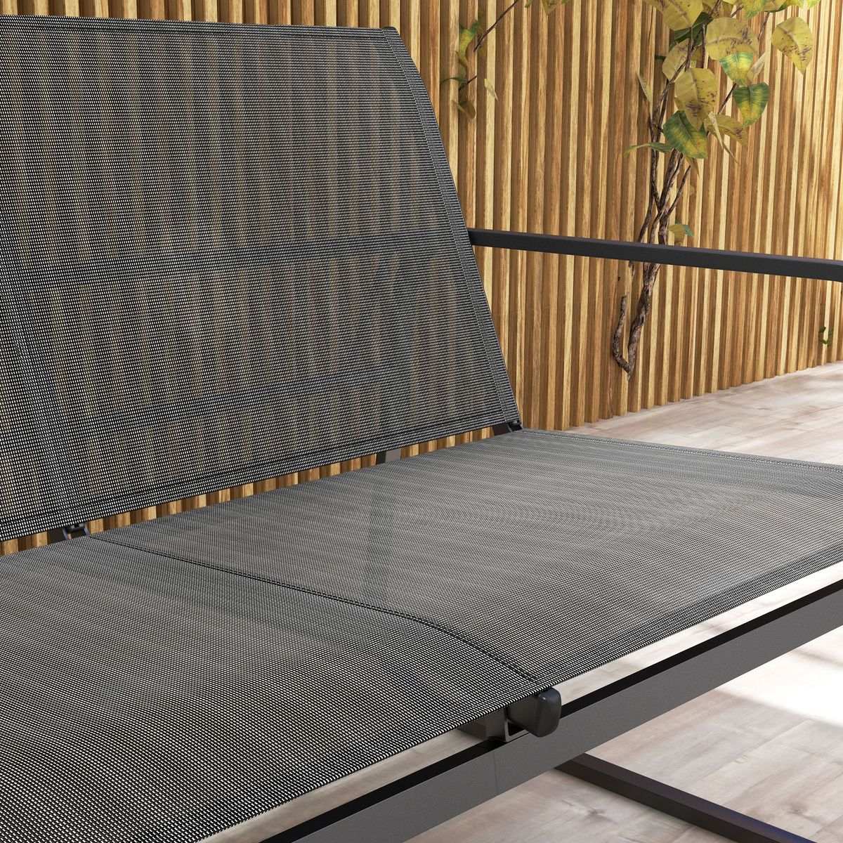Conjunto de jardín Salitre Outsunny 2 sillones + sofá + mesa negro