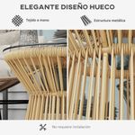 Mesa auxiliar Paradise Outsunny encimera de cristal beige Ø40x42 cm